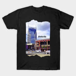 Cool photography of city Nashville Tennessee skyline sunset sky USA city break T-Shirt